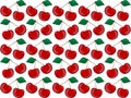 Wrapping paper template, vector textile fabric, Wallpaper, print vector illustration.Cherries on a white background with spots sea